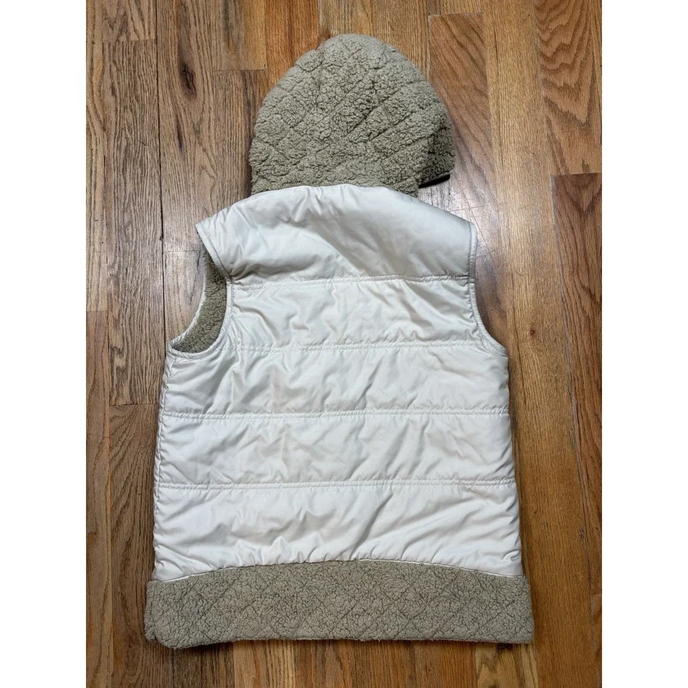 Patagonia Los Gatos Hooded Vest Women's Sz Medium‎ Reversible Sheep Fleece Cream - Picture 3 of 7